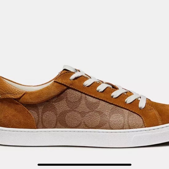 COACH Men C126 Low Top Sneaker Signature coated Canvas and Suede upper US 9 - Picture 2 of 2